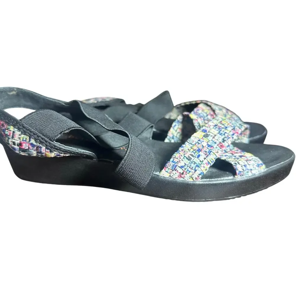 Bernie Mev Lisa splash Strappy Woven Sandals Lightweight Comfort EU 38 US 7.5-8